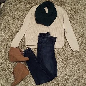 J Crew cream sweater